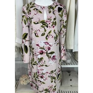 White House Black Market Women's Size 2 Light Pink Floral Sheath Dress #0537